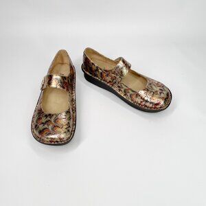 ALEGRIA Paloma Leaf Metallic Mary Jane Shoes‎ 9